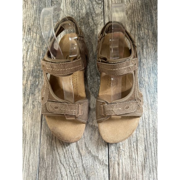 Earth Origins Leather Upper Sedona Brown Hoop and Loop Sandals Women's Size 7 - Picture 4 of 10